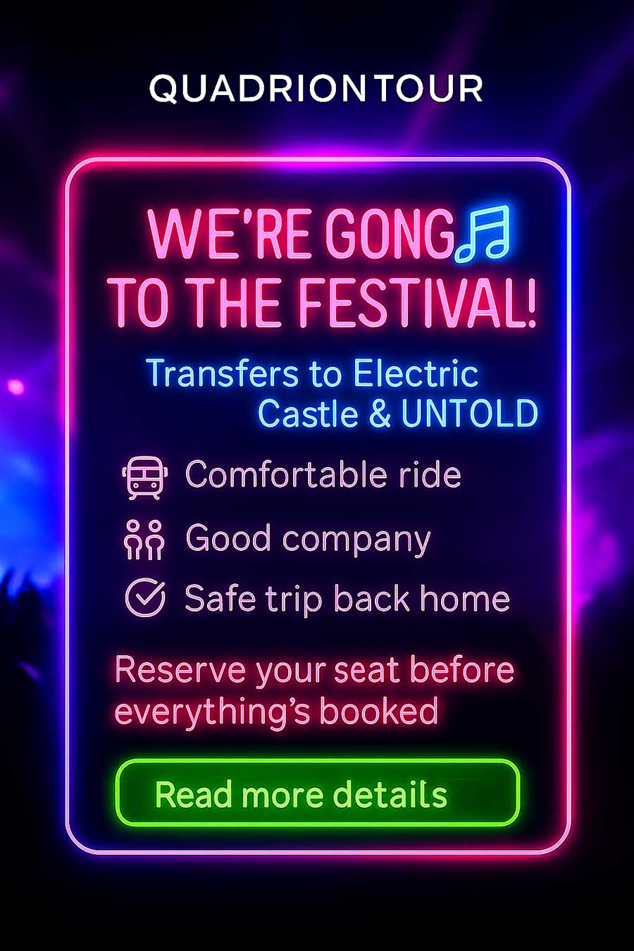 Quadrion festival transport untold electric castle